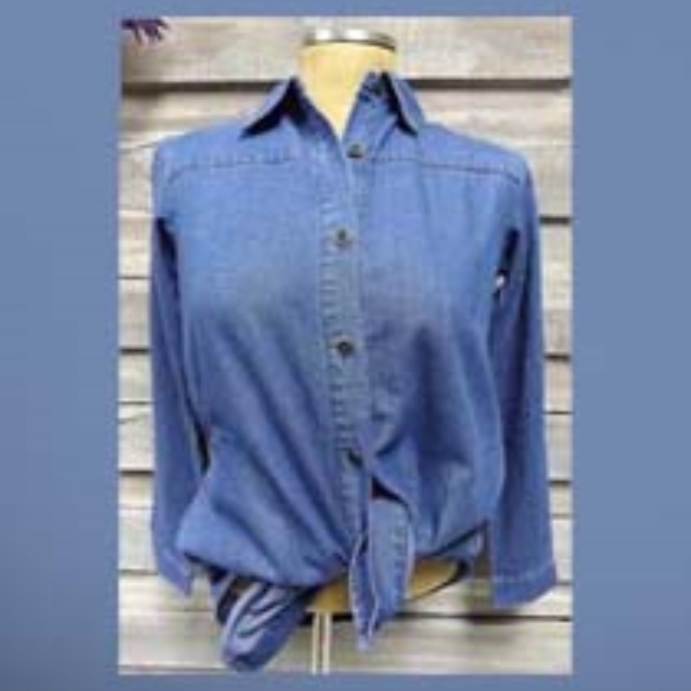 NEW Classic Denim Boyfriend Shirt XXS